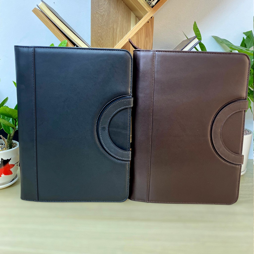 Cặp đa năng da bò 100% đựng tài liệu hồ Sơ Ipad giấy A4 đa năng nhiều ngăn