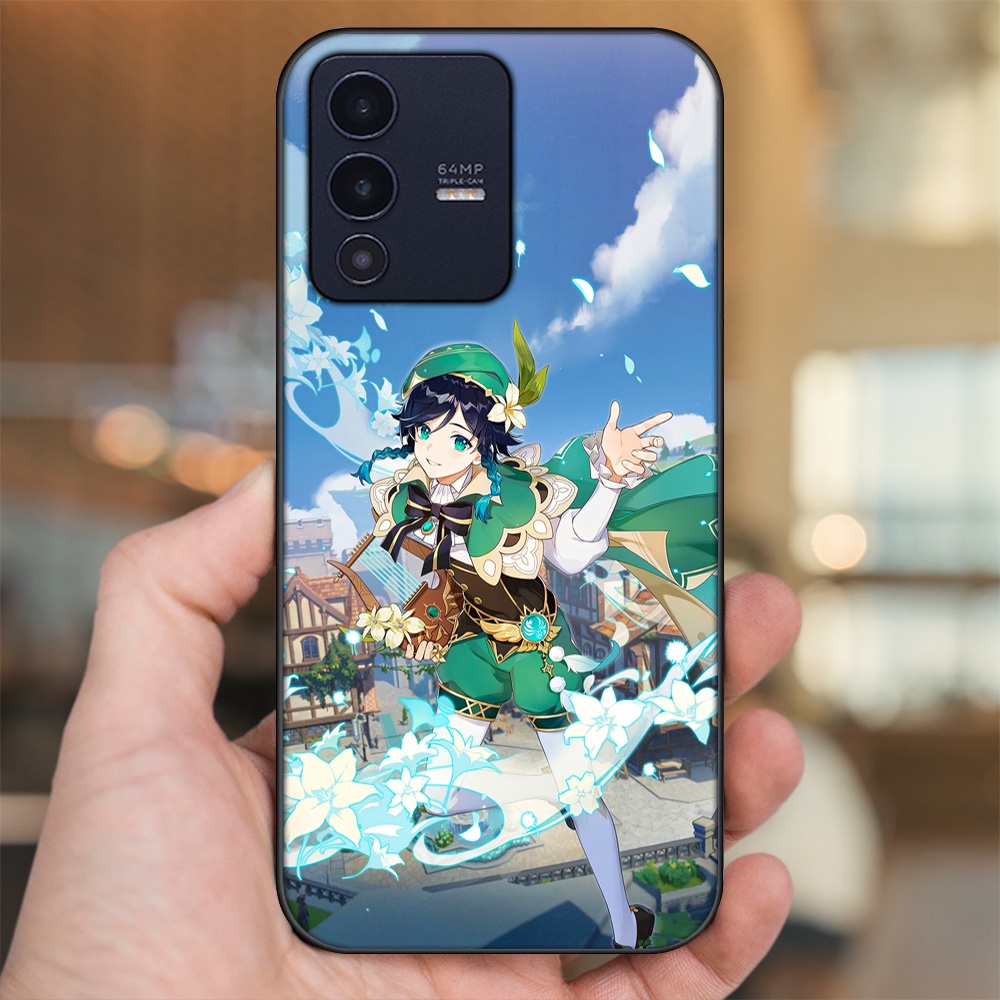 Ốp lưng Vivo V23 5G viền đen in hình Venti Genshin Impact