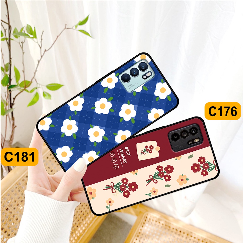 Ốp Oppo Reno 6 / Reno 6Z 5G  in hình hoa cỏ nhẹ nhàng,họa tiết caro xinh xắn.ốp lưng chống sốc