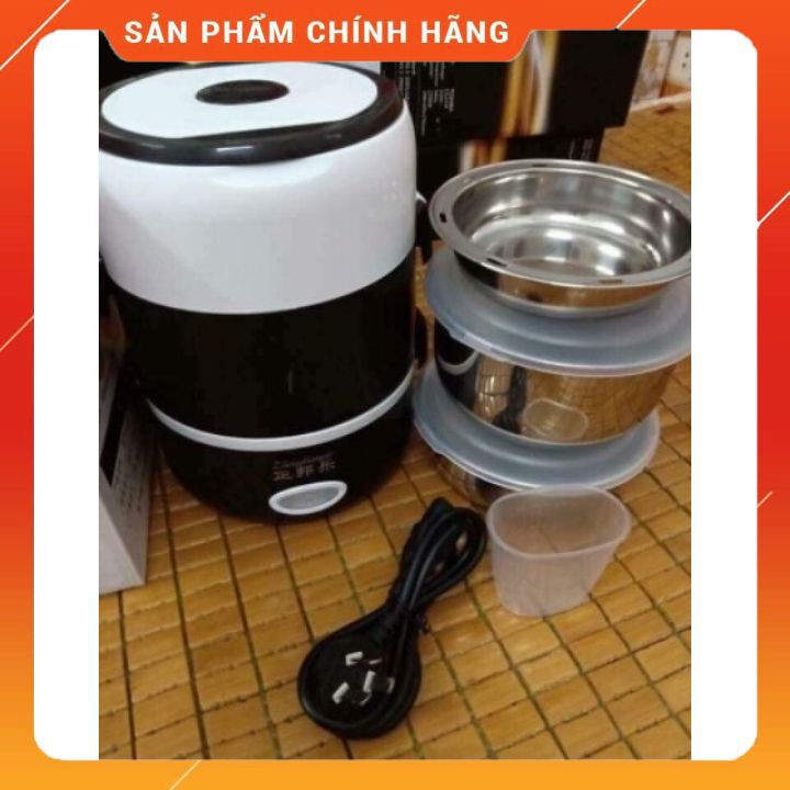 Hộp cơm văn phòng cắm điện đa năng tiện dụng dung tích lớn | Hộp đựng cơm 3 tầng inox cao cấp - BH 6 tháng [FREESHIP]