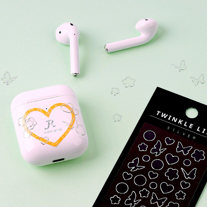 Nhãn dán trang trí ốp điện thoại / nhật ký với họa tiết đa dạng màu vàng và bạc bắt mắt