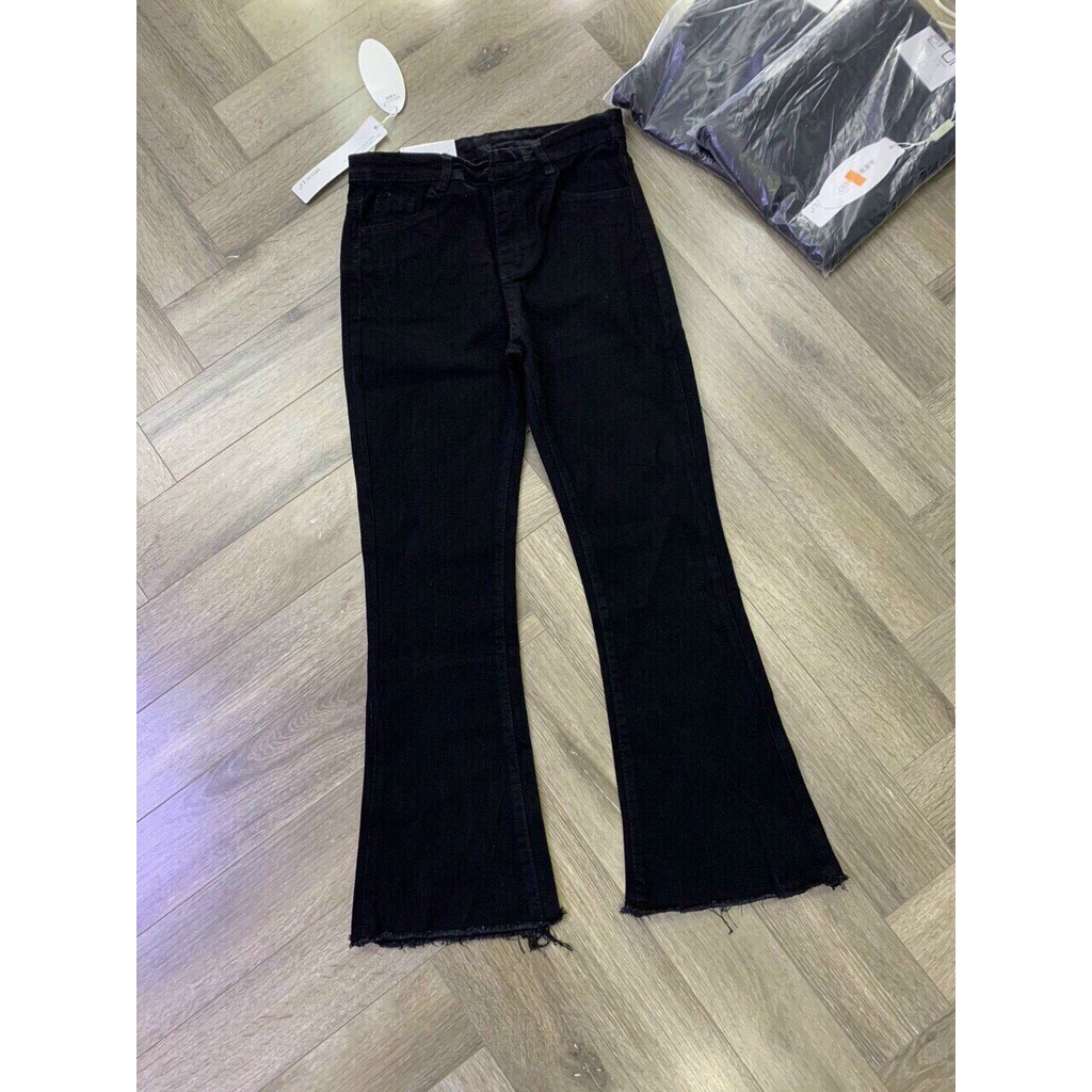 Quần Jean Nữ Thiết Kế Dáng Ống Loe, Quần Bò Cạp / Lưng Cao , Chất Cotton, Màu Đen Co Giãn Tốt - Hàng VNXK, CA02 | BigBuy360 - bigbuy360.vn
