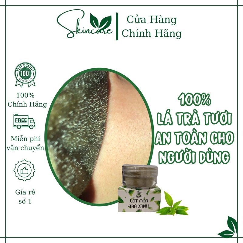 2 Hộp size lớn bột lột mụn matcha trà xanh lột mụn tận gốc, cung cấp collagen cho da