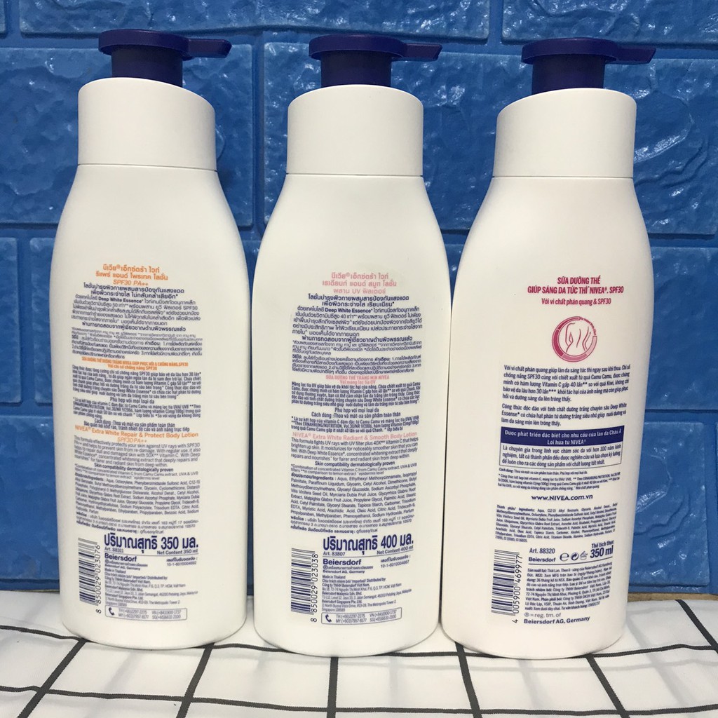 Sữa Dưỡng Thể Nivea Phục Hồi Dưỡng Trắng Da Chính Hãng Công Ty (350ml~400ml)