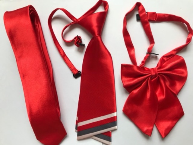Set combo Cà vạt nam bản nhỏ, Cà vạt nữ và Nơ nữ