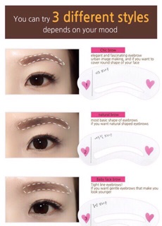 Bộ 3 Khuôn Kẻ Chân Mày Drawing Brow Guide