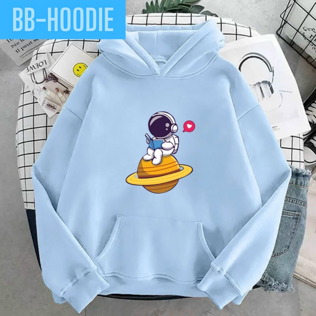 [FREESHIP ĐƠN TỪ 50K]  Áo hoodie nam nữ Phi Hành Gia đọc sách