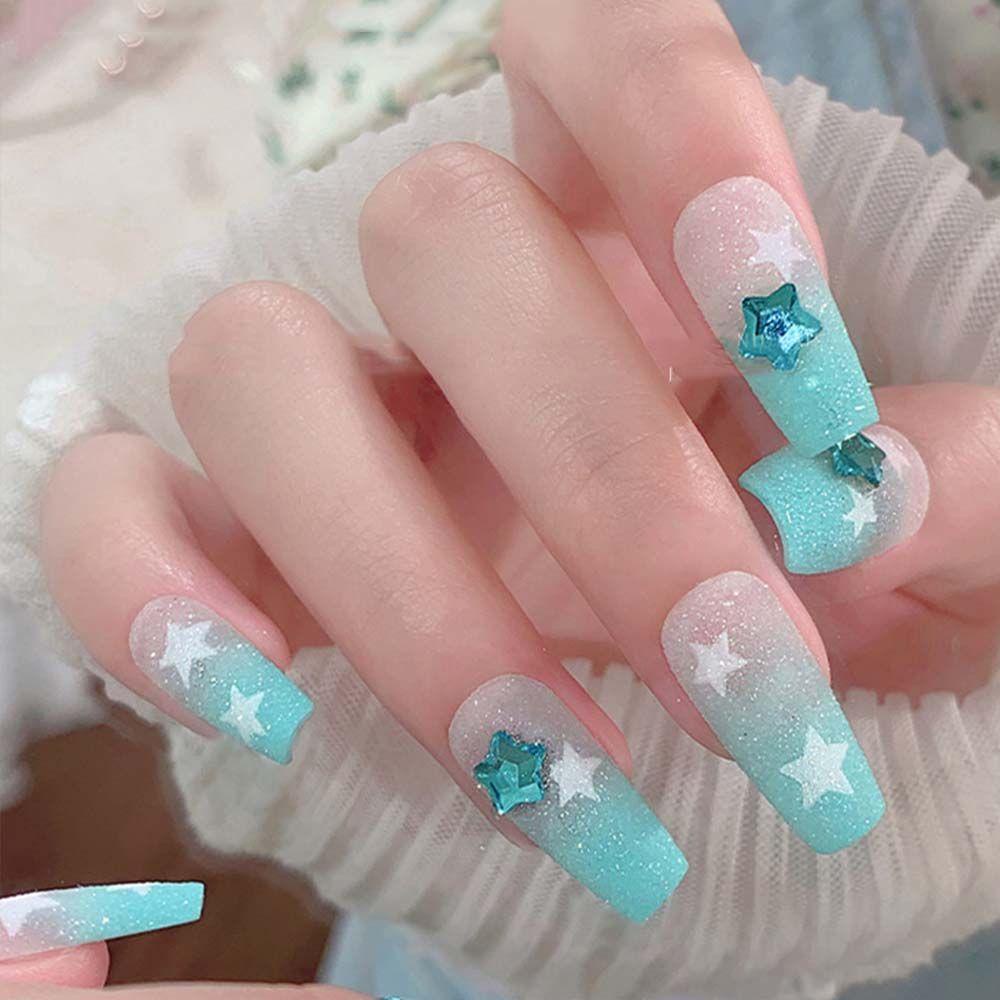 Phụ Kiện Trang Trí Móng Tay 3D Hình Chữ Nhật Lấp Lánh Thời Trang