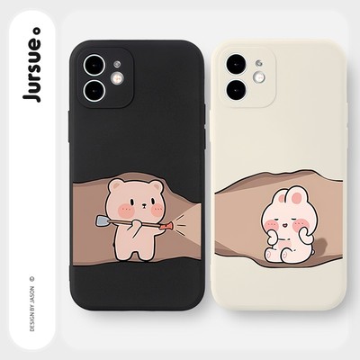 Ốp lưng JURSUE hoạt hình cặp đôi dễ thương đẹp cho iPhone 17 16 15 14 13 12 11 Pro Max SE 2020 X XR XS ip 8 7 Plus Y2066