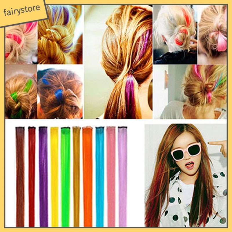Tóc Giả Nối Dài Nhiều Màu Sắc Thời Trang Cho Nữ