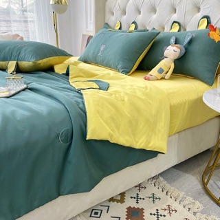 Bộ Chăn Ga Gối Cotton Lụa Tai Thỏ Chất Đẹp