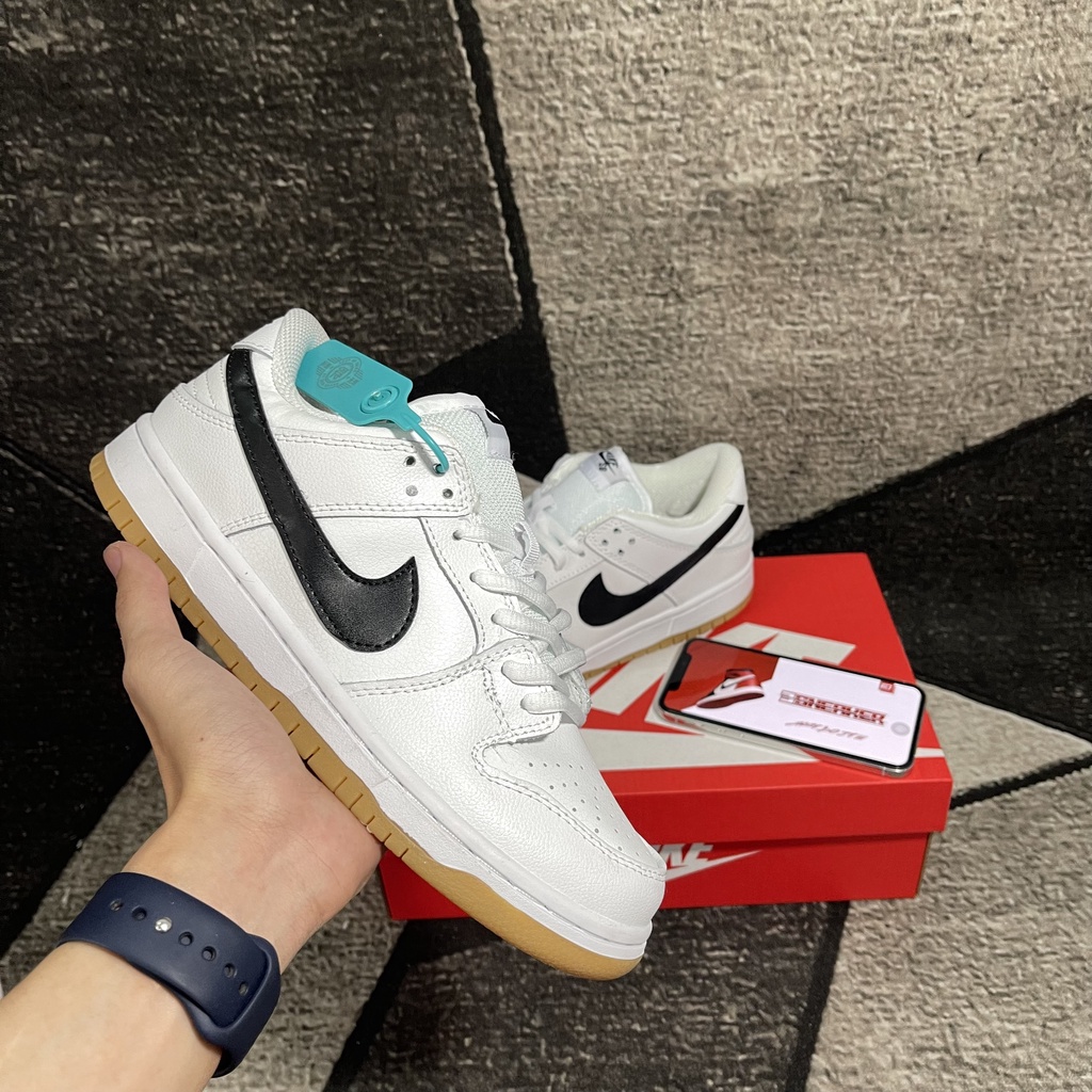 Giày Nike SB Dunk Low Trắng Đế Nâu, SB Trắng Đế Nâu Bản Đẹp Chuẩn SC, Fullbox, Full Phụ Kiện