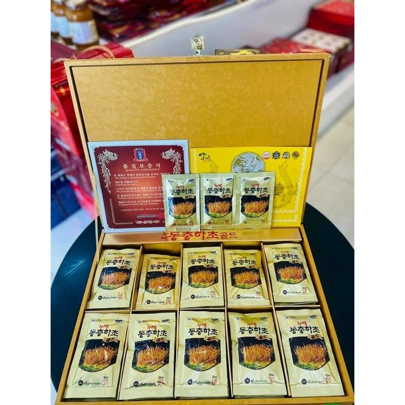 [Mã GROWEEK giảm 10% đơn 300K] Đông Trùng Hạ Thảo Hộp Gỗ Vàng 60 gói Hàn Quốc | BigBuy360 - bigbuy360.vn