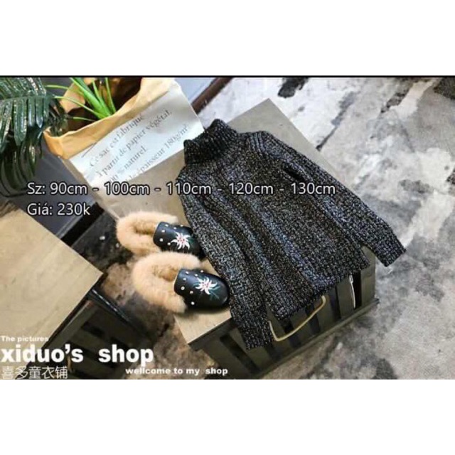 Freeship 99k TQ_Áo len kim tuyến cổ lọ