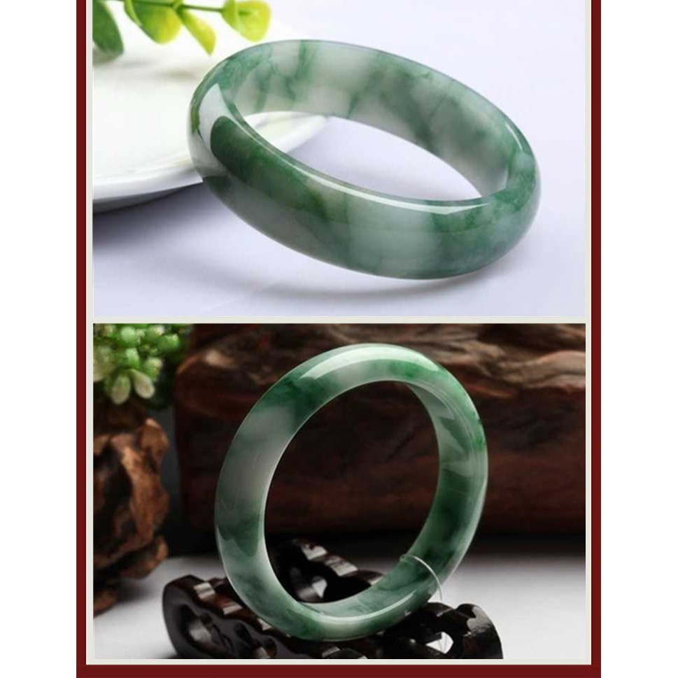Vòng tay đá ngọc bích tông màu xanh lá thời trang
