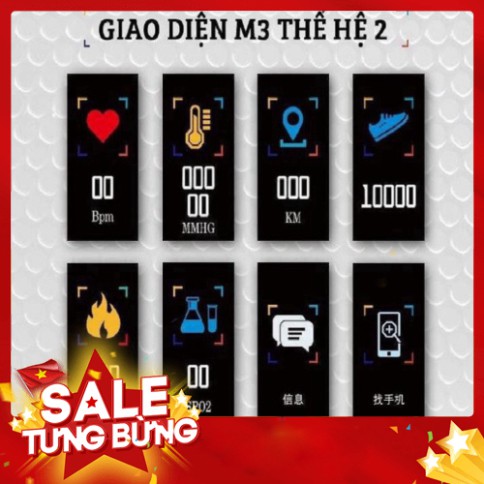 [FREE SHIP] 💥BẢO HÀNH 1 NĂM💥 Vòng Tay Đồng Hồ Thông Minh Band M3 CHÍNH HÃNG - Đồng hồ theo dõi sức khỏe, Chống Nước💥S