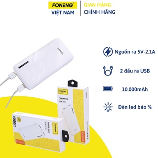 Pin Sạc Dự Phòng FONENG P100, 2 Cổng USB Tiện Lợi, Cao Cấp, Chính Hãng, Dung Lượng Thật 10.000 mAh