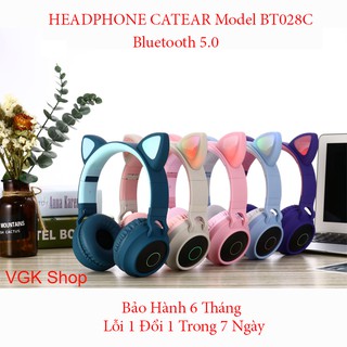 Tai Nghe Tai Mèo HEADPHONE CATEAR Model BT028C Bluetooth 5.0 Chống Ồn, Bass Chắc, Êm Tai