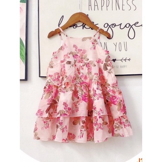 Đầm váy maxi đi biển, đi du lịch cho bé gái❤️Đầm 2 dây voan tơ 3 tầng siêu xinh❤️Đầm nhẹ, mềm mịn❤️size 1-10(8-35 ký)