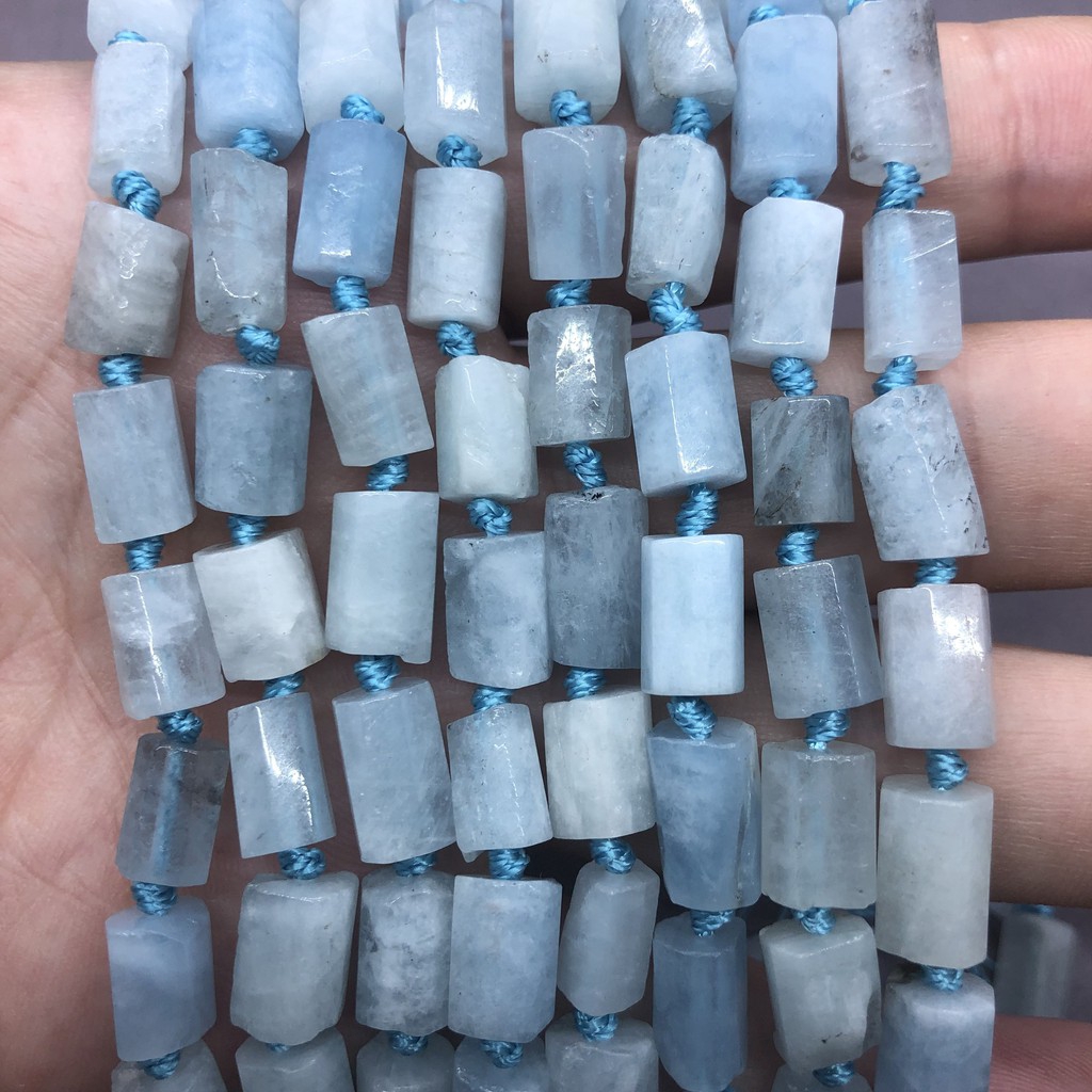 Chuỗi hạt đính đá Aquamarine tự nhiên để làm trang sức DIY