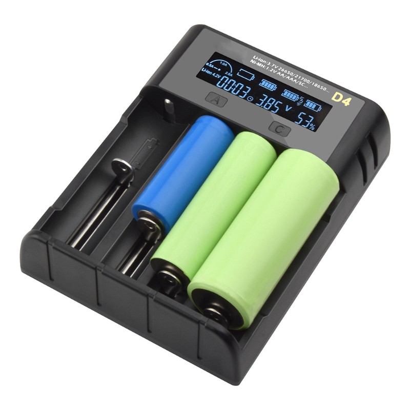 Bộ Sạc Pin Tự Động Zzz 4-bay Có Màn Hình Lcd