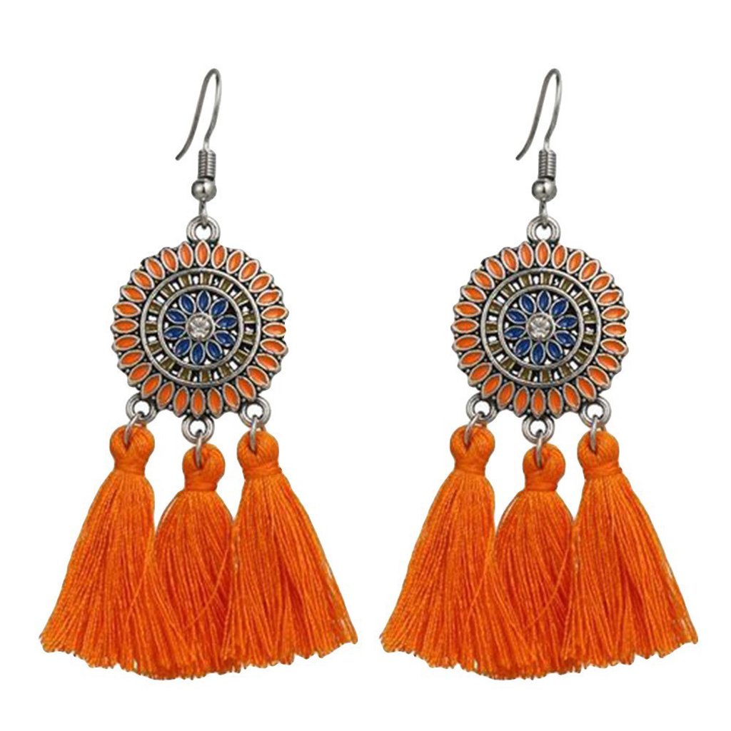Hoa tai Tua Rua Dáng Dài Hoa Hướng Dương Phong Cách Bohemian
