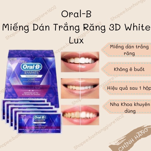 Miếng Dán Trắng Răng Oral-B 3D White Whitening Strips (28 miếng - Bill Úc)