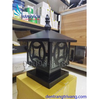 Đèn trụ cổng,đèn gắn đầu cột,đèn sân vườn ngoài trời D200 sơn tĩnh điện HBTC05
