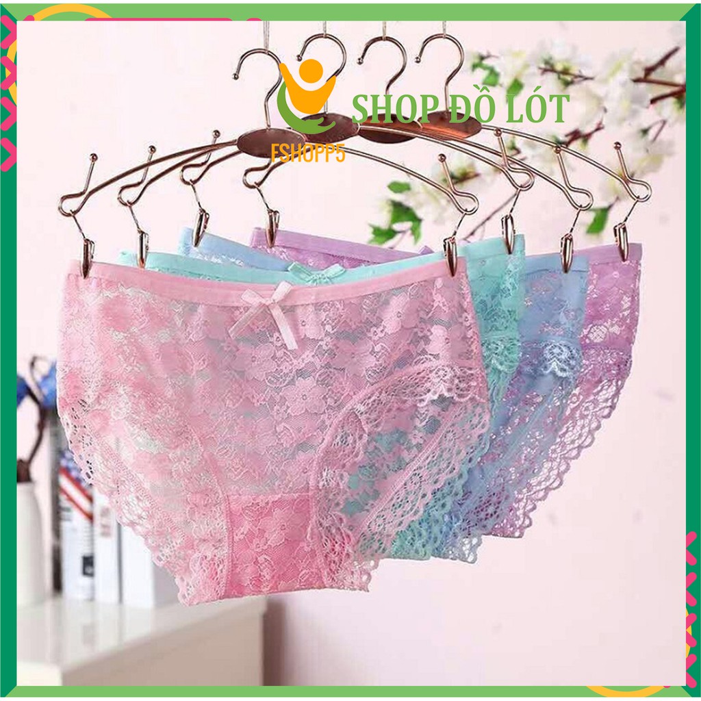 COMBO 5 Quần lót ren sexy đính nơ mỏng kháng khuẩn xuất nhật LOTNU16