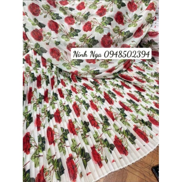 Vải tơ hoa dập ly