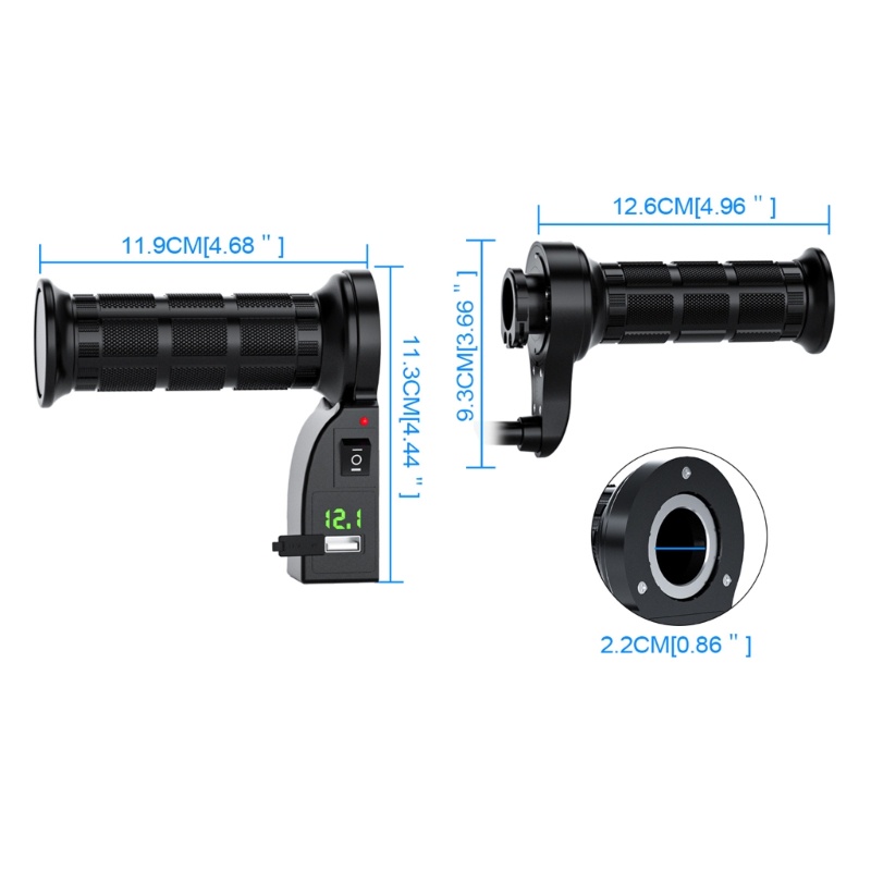 1 Cặp Vỏ Bọc Tay Lái Xe Máy Sưởi Ấm Nhanh Chóng 22mm 7 8 ATV