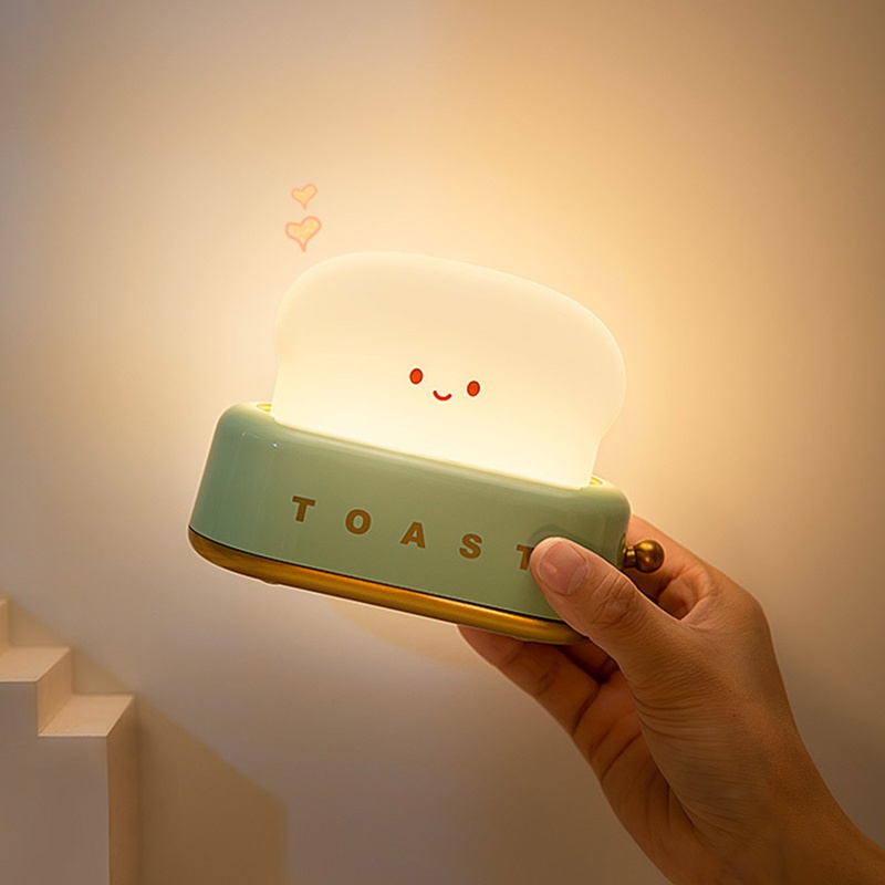 Đèn Ngủ LED Hình Bánh Mì Dễ Thương Có Hẹn Giờ