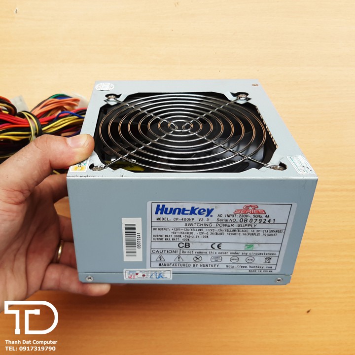 Nguồn máy tính Huntkey 400W công suất thực có nguồn phụ 6 pin - PSU Huntkey 400W cũ chính hãng