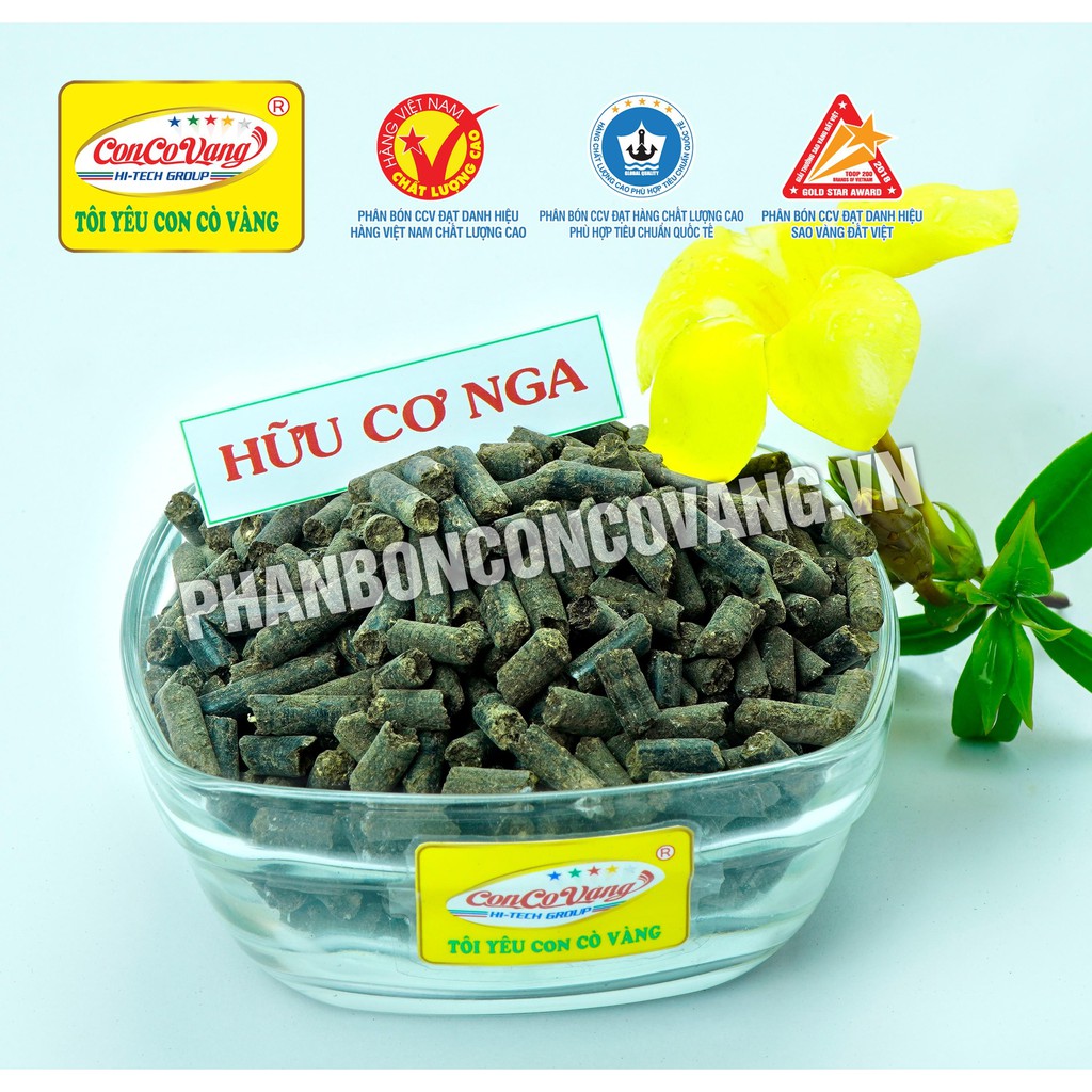 Phân bón nhập khẩu : Hữu cơ Nga 4-3-3-75 OM (1 kg) - Sản phẩm thuộc Tập Đoàn Phân Bón Con Cò Vàng