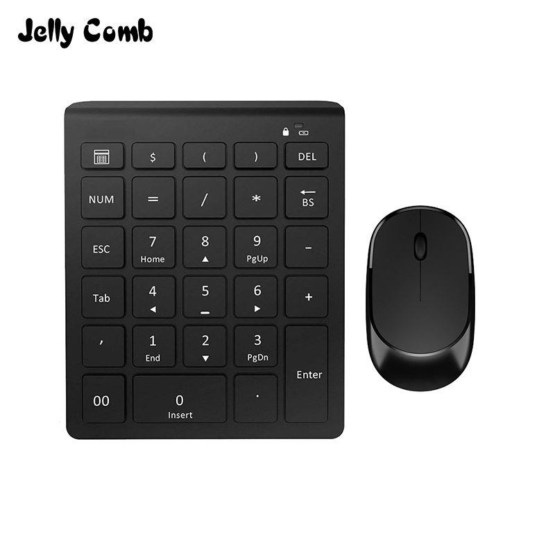 Bộ Bàn Phím Số Mini Không Dây 2.4G Kết Nối USB Kèm Chuột Tiện Dụng Cho Laptop / PC / Notebook