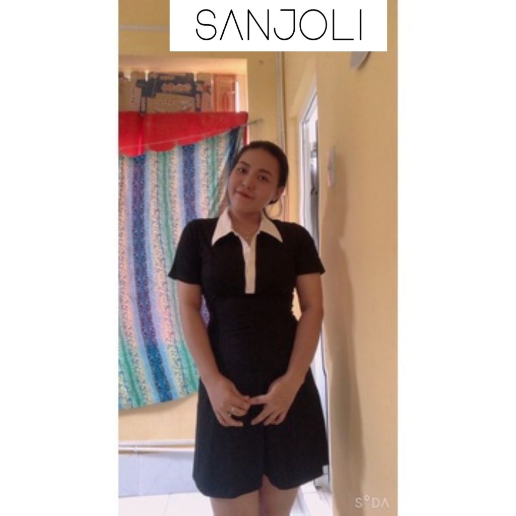 Đầm Bigsize Dự Tiệc SANJOLI Đầm Bigsize  Công Sở Ôm Eo Thiết Kế Cổ Sơ Mi Trắng Vải Thun Đi Học Mùa Tết VD024