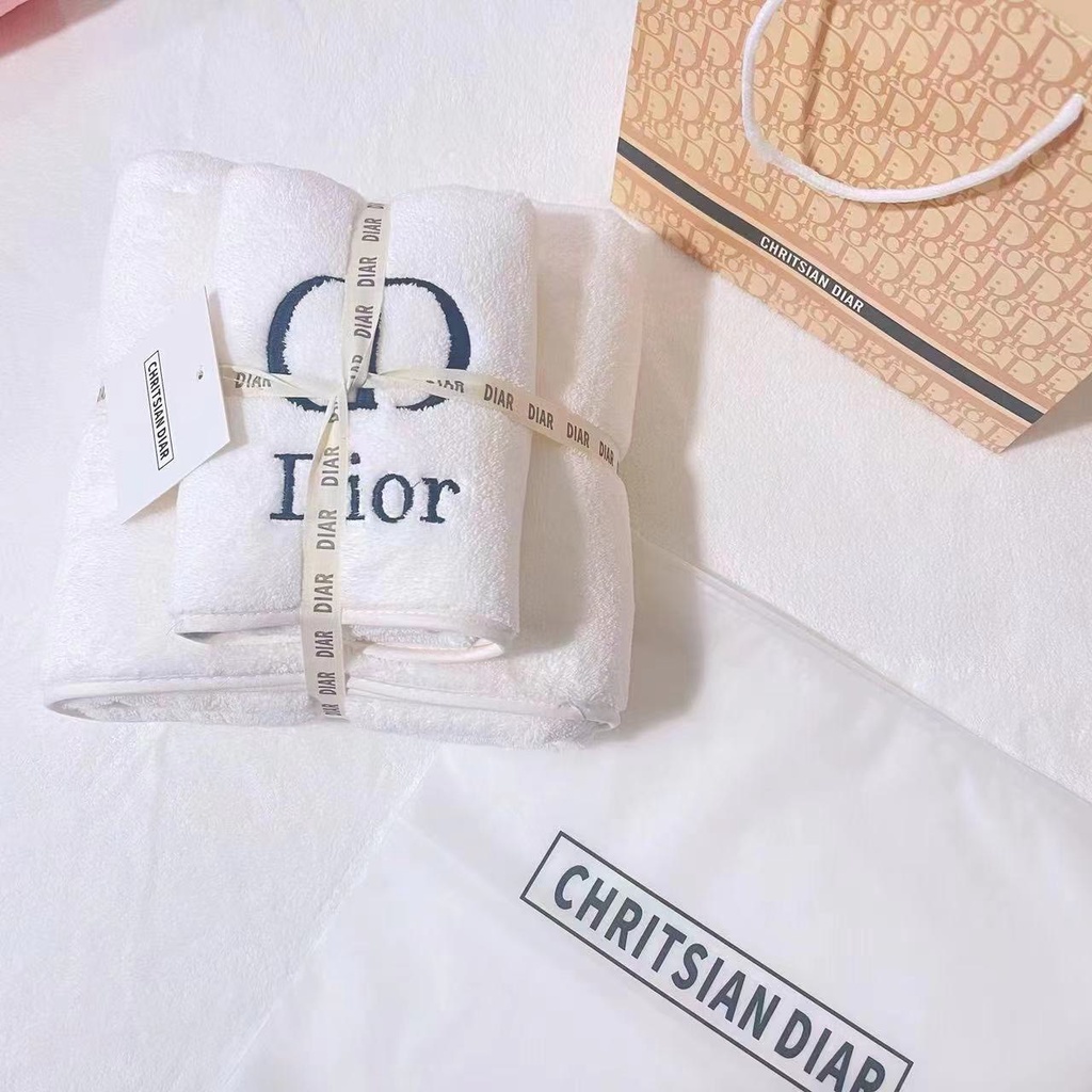 Bộ khăn DIOR 1 2 miếng (Lau 70 * 140cm Tóc 35 * 75cm) Lớn Rẻ Nhất