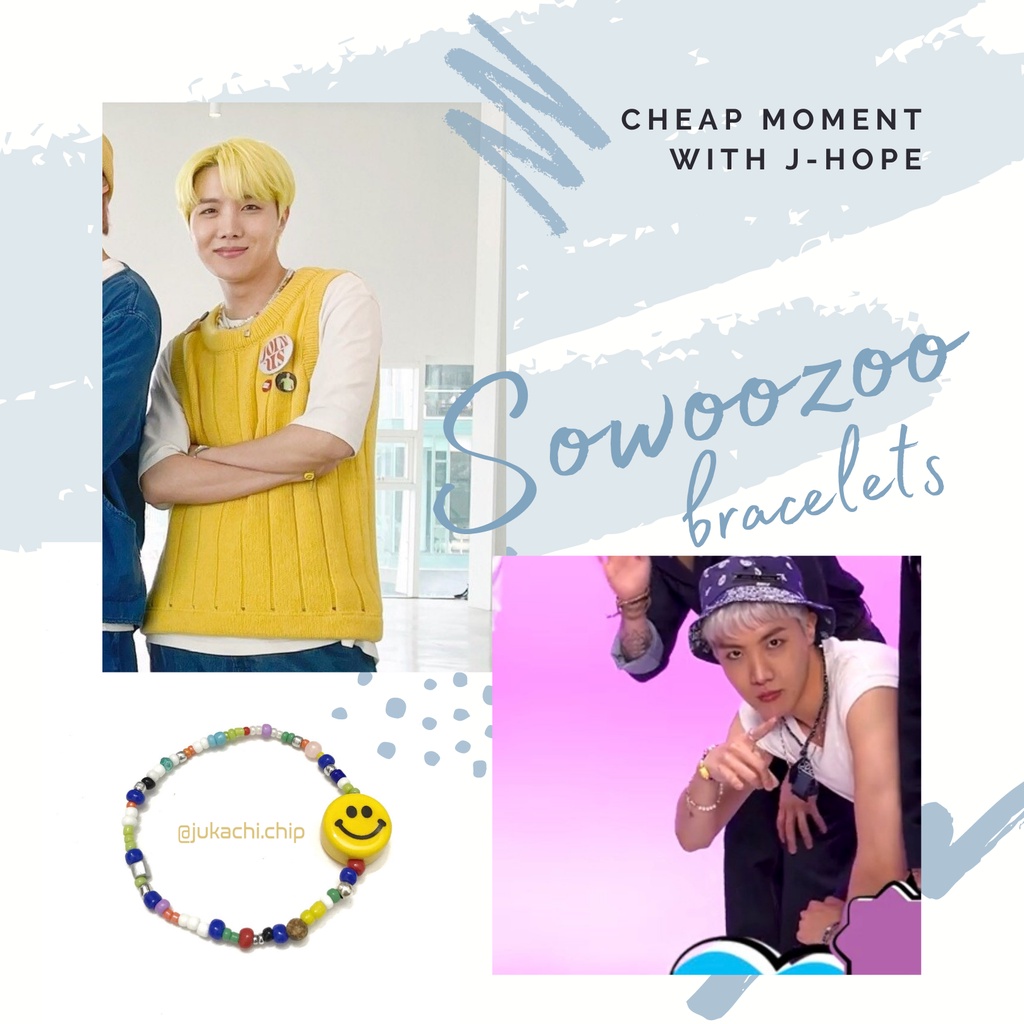 Vòng tay Sowoozoo cườm mặt cười handmade cheap moment with SOPE SUGA & j-hope BTS | BTS Bracelets | Sowoozoo bracelets