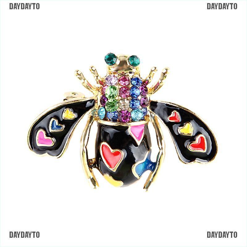 Ghim Cài Áo Hình Chú Ong Trái Tim Pha Lê Thời Trang
