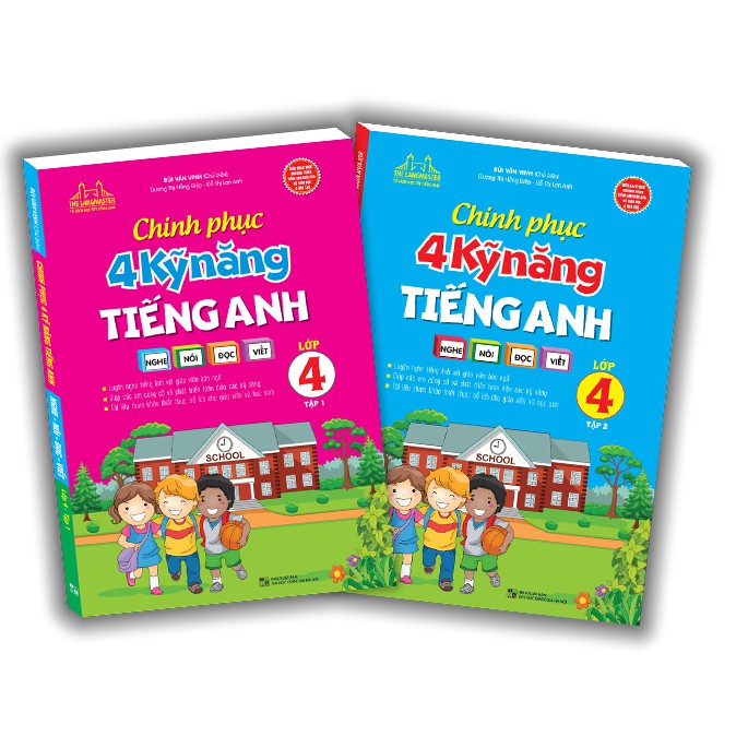 Sách - Combo chinh phục 4 kỹ năng tiếng anh Nghe - nói - đọc - viết lớp 4