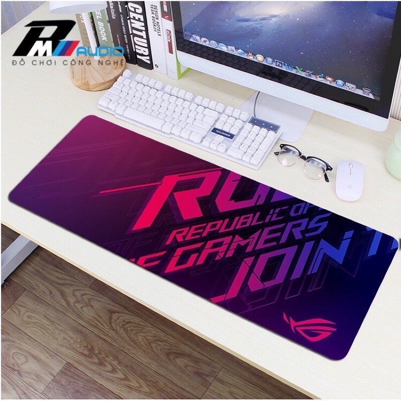 Lót chuột cỡ lớn, bàn di chuột ASUS ROG size lớn,800x300x2mmđế chống trượt tốt, di chuột êm ái [Full Box]