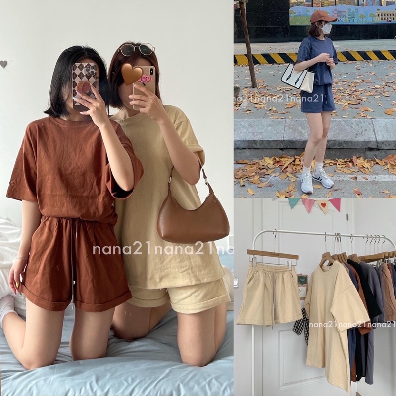 Set Áo Quần thun dáng rộng nhiều màu Nana21 Nanastore21