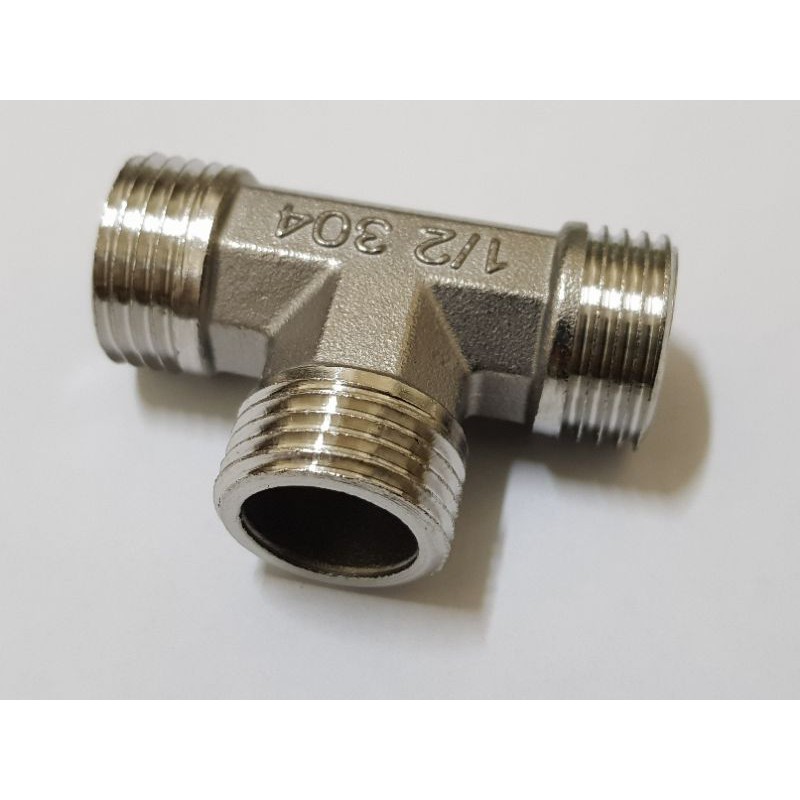 T chia nước răng ngoài inox ren 1/2