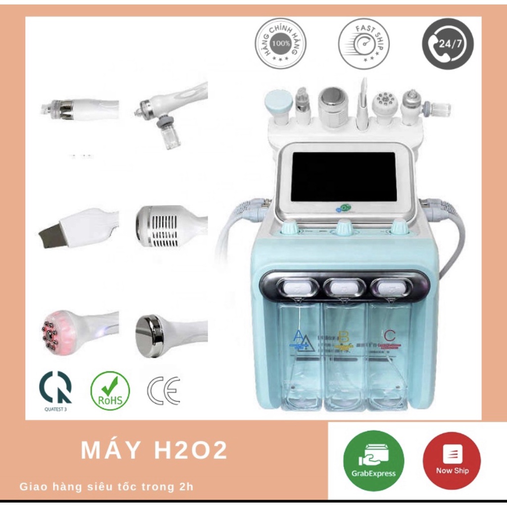 Máy H202 Aqua 6in1. Máy Chăm Sóc Da 6 Chức Năng H2o2