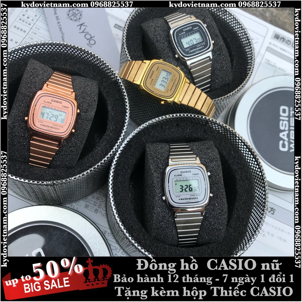 [Ảnh Thật Tự Chụp] Đồng hồ CASIO nữ điển tử bản mini 26mm dây kim loại cực xinh cho nàng