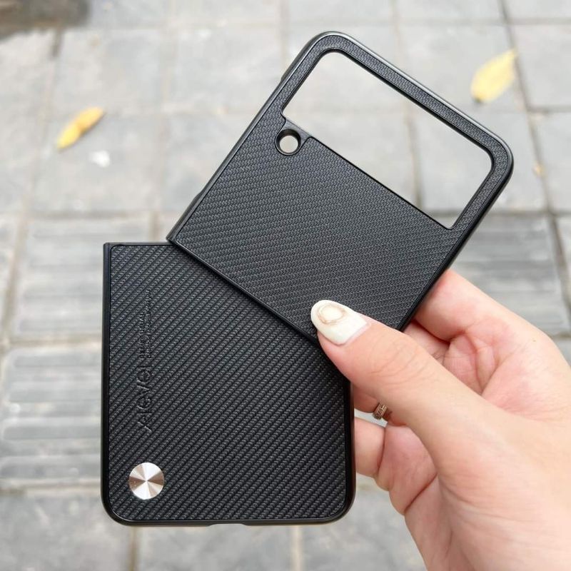 Ốp lưng X-level vân cacbon samsung galaxy Z Flip 4 sang trọng