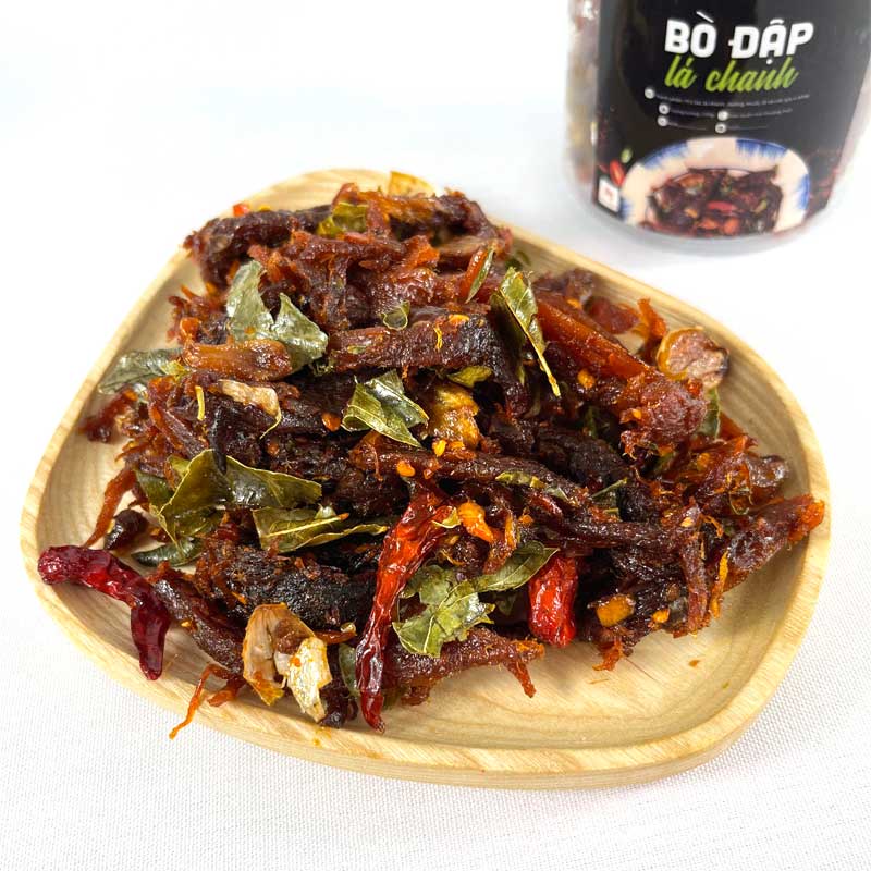 Khô bò miếng cháy tỏi mật ong🍟FREESHIP🍟hộp 200gr bò khô đập lá chanh ăn vặt ngon LHYFOOD Hà Nội