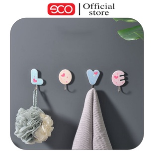 Móc treo đồ dán tường siêu dính -bộ 4 móc sáng tạo hình love md04