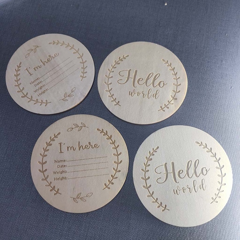 Set 2 Tấm Thẻ Ghi Âm Theo Tháng Làm Phụ Kiện Chụp Ảnh Cho Bé Sơ Sinh