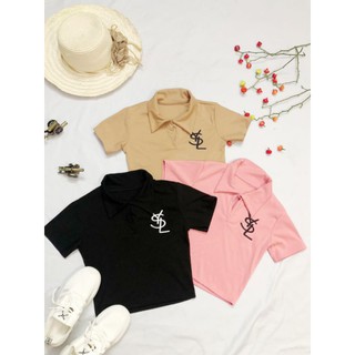 áo  croptop bẻ cổ